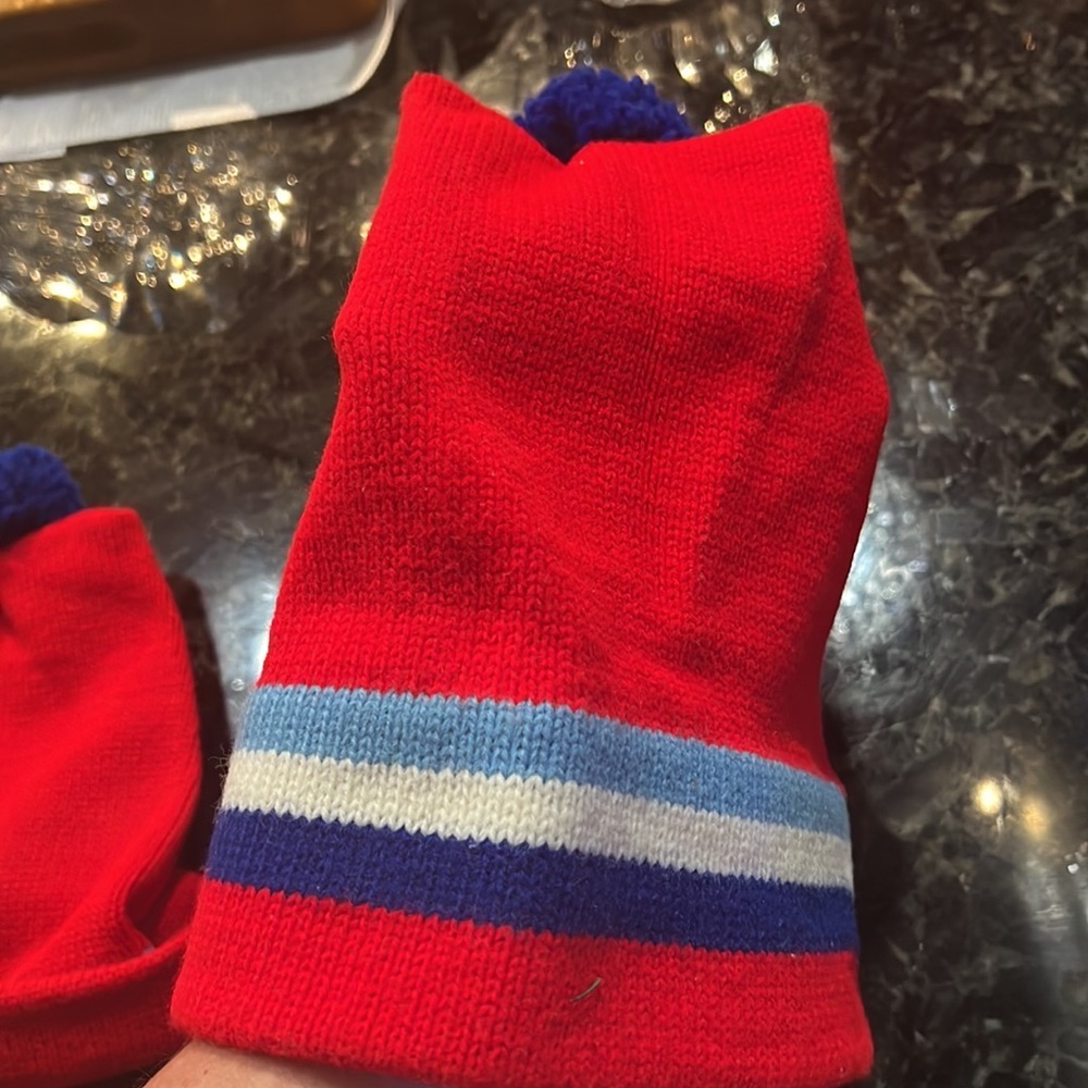 Red with blue white and light blue  OS
